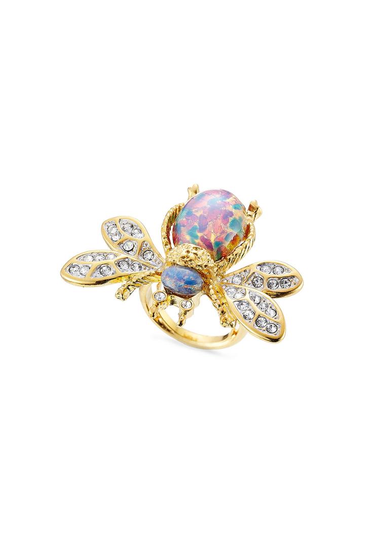 Kenneth Jay Lane Kenneth Jay Lane Crystal Embellished Bumble Bee Ring - Multicolor