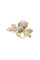 Kenneth Jay Lane Kenneth Jay Lane Crystal Embellished Bumble Bee Ring - Multicolor