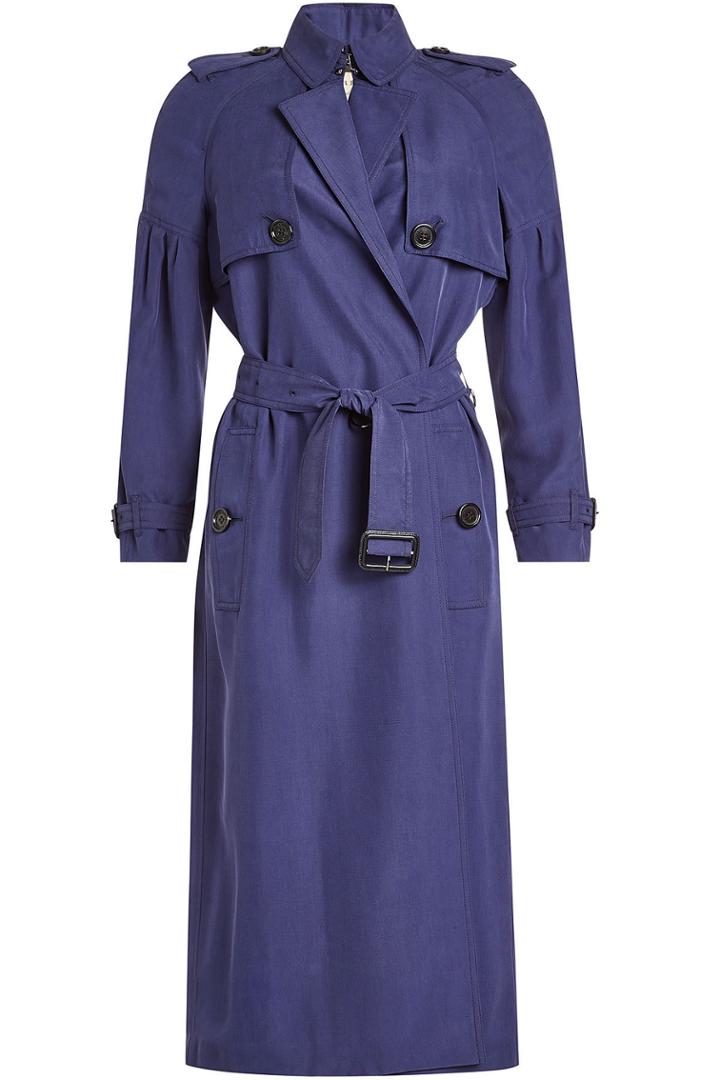 Burberry London Burberry London Mulberry Silk Trench Coat - Blue