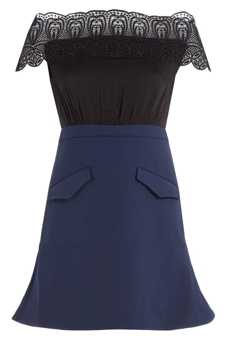 Self-portrait Self-portrait Bardot A-line Mini Dress