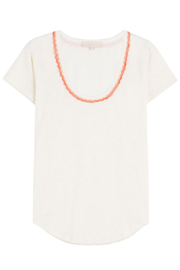 Vanessa Bruno Vanessa Bruno Linen T-shirt With Crochet Trim - White