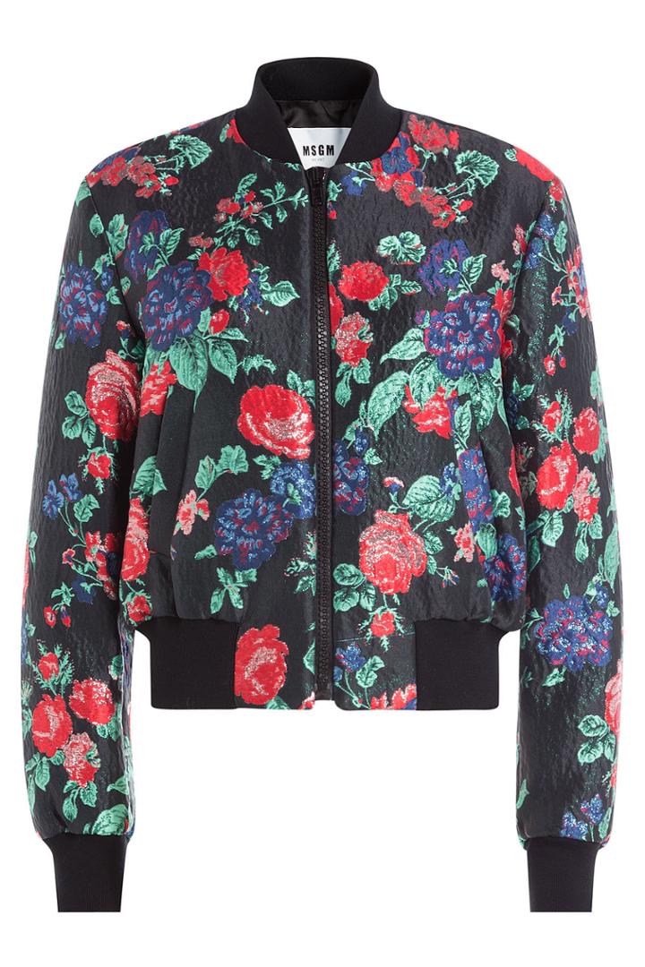 Msgm Msgm Bomber Jacket With Metallic Thread