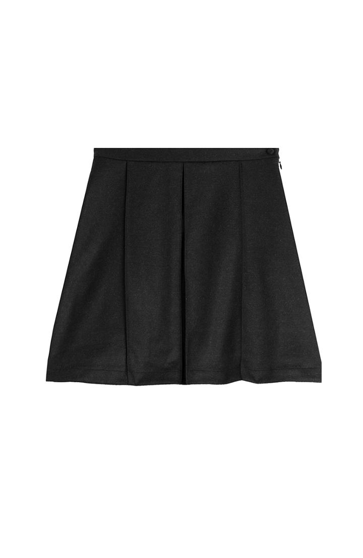 Julien David Flared Wool Skirt