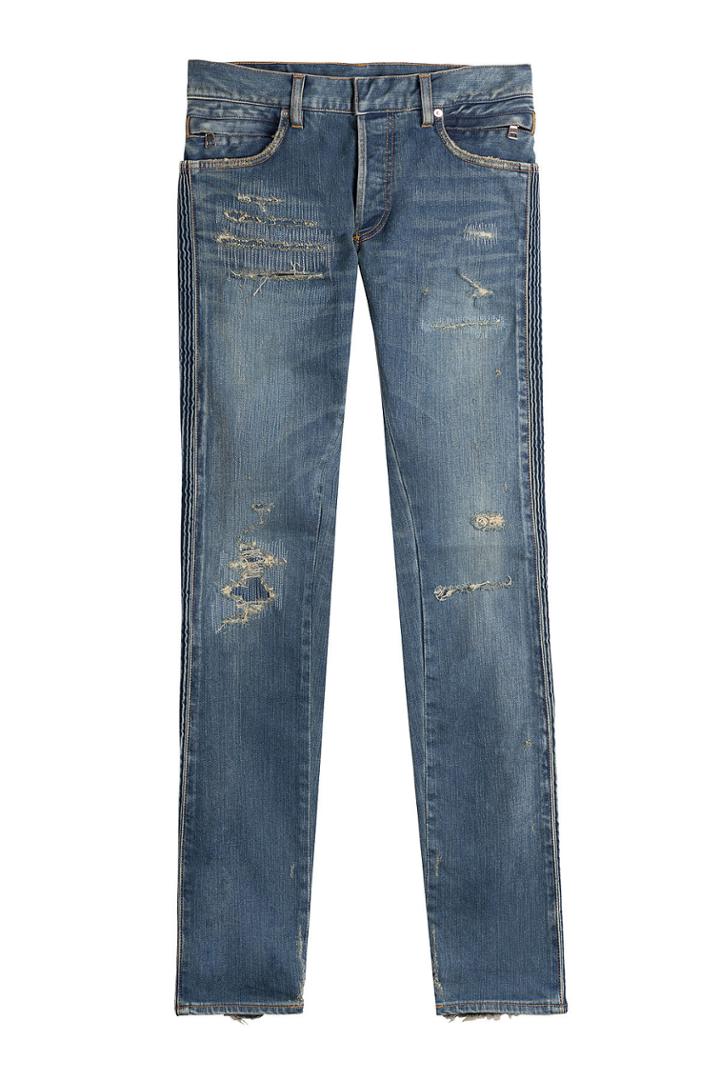 Balmain Balmain Distressed Biker Jeans - Blue