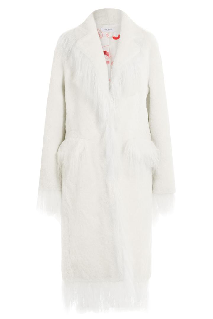 Saks Potts Saks Potts Fur Coat With Fringe - White