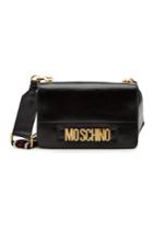 Moschino Moschino Logo Embellished Patent Leather Shoulder Bag