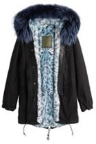Mr & Mrs Italy Mr & Mrs Italy Cotton Parka With Fur And Leather Trim - Black
