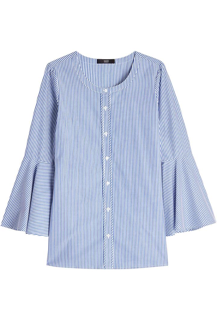 Steffen Schraut Steffen Schraut Striped Cotton Blouse With Flared Sleeves