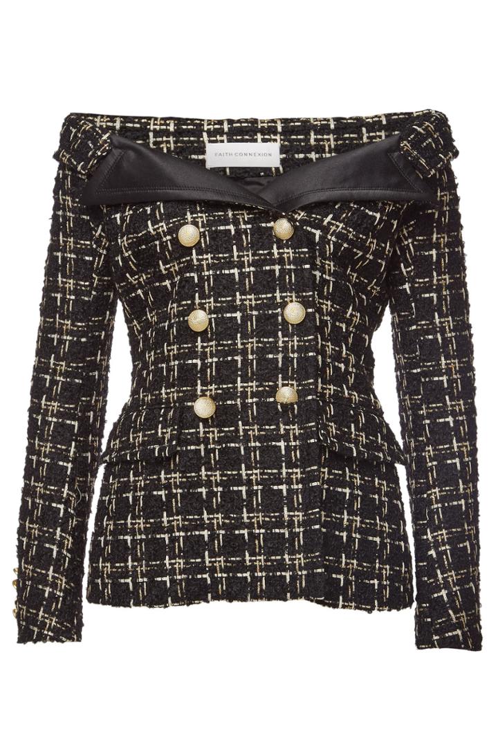 Faith Connexion Faith Connexion Sail Tweed Blazer With Wool And Mohair