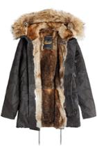 Barbed Barbed Cotton Parka With Fur Lining And Trim