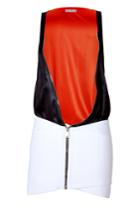 Paco Rabanne Paco Rabanne Colorblock Zipper Dress In Black/white