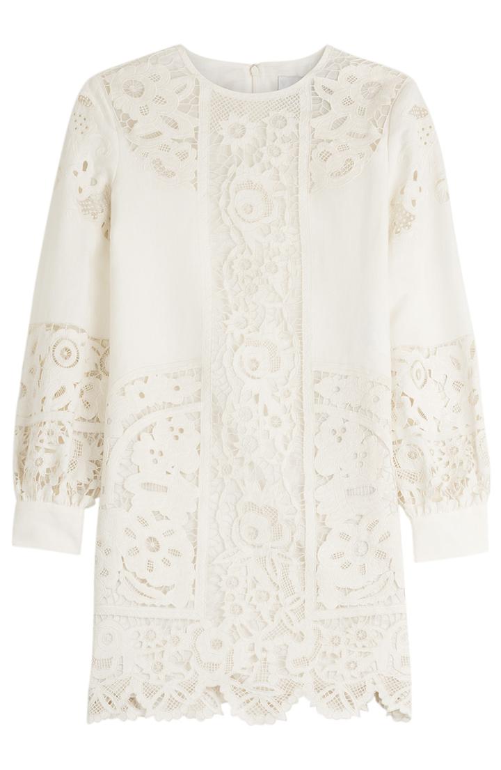 Valentino Linen Mini Dress With Lace