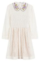 R.e.d. Valentino R.e.d. Valentino Smocked Lace Dress With Collar - Beige