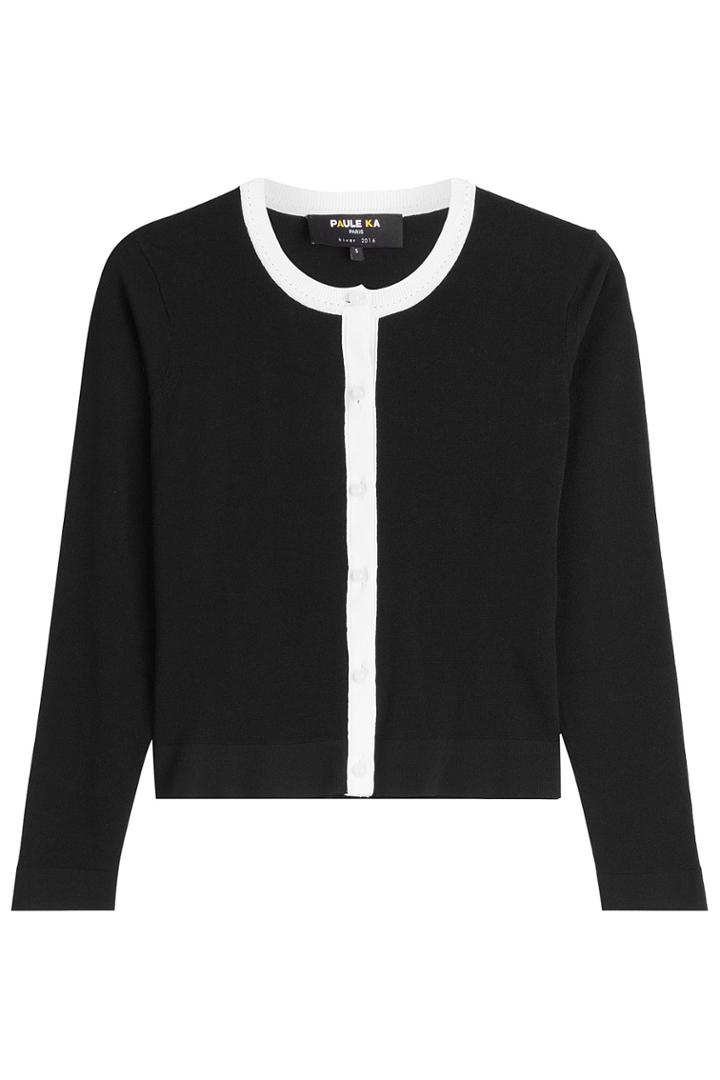 Paule Ka Paule Ka Two-tone Cardigan - Black