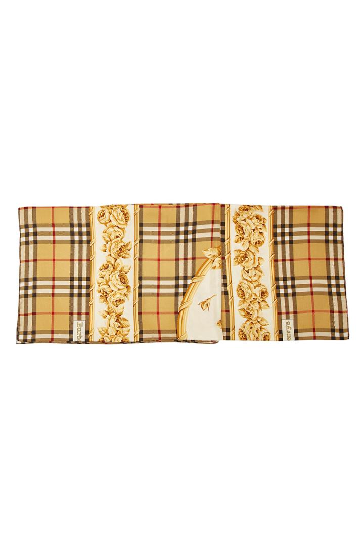 Burberry Burberry Rose Border Printed Silk Scarf