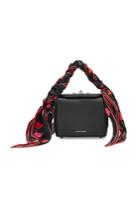 Alexander Mcqueen Alexander Mcqueen Box Bag 16 Leather Shoulder Bag With Silk Scarf Handles