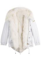 Barbed Barbed Cotton Parka Jacket With Fox Fur - White