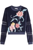 See By Chloé See By Chloé Embroidered Velvet Sweatshirt