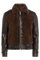 Alexander Mcqueen Alexander Mcqueen Leather Jacket With Wool - Multicolored
