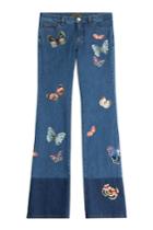 Valentino Valentino Flared Jeans With Butterfly Patchwork