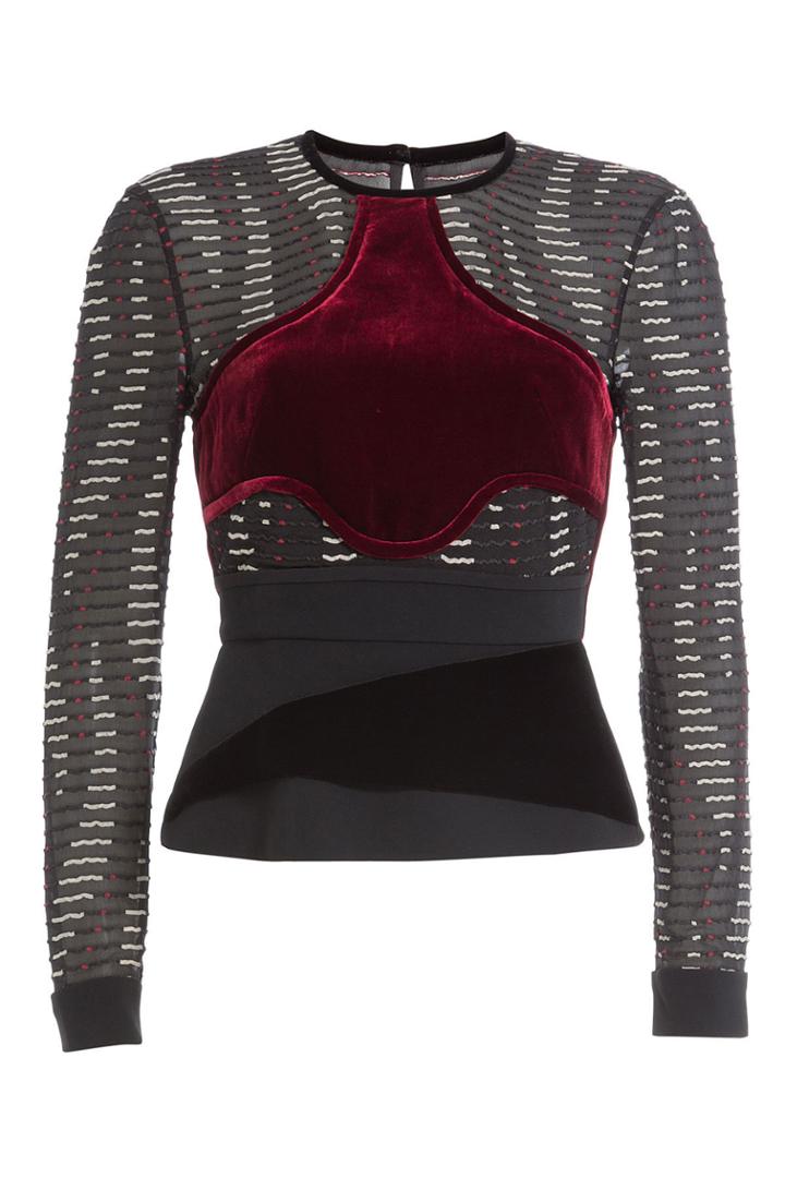 Roland Mouret Roland Mouret Top With Velvet - Black