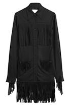 Maison Margiela Maison Margiela Fringed Silk Shirt - Black