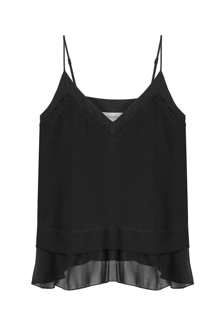 By Malene Birger By Malene Birger Cara Vest With Chiffon Hem - Black