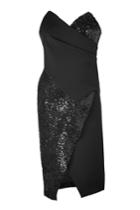 Donna Karan Donna Karan Black Sequin Embroidered Bustier Dress