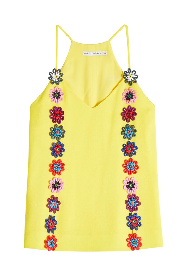Mary Katrantzou Mary Katrantzou Wool Cami With Flower Embroidery