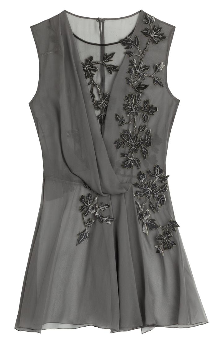 Alberta Ferretti Silk Chiffon Blouse With Velvet Applique