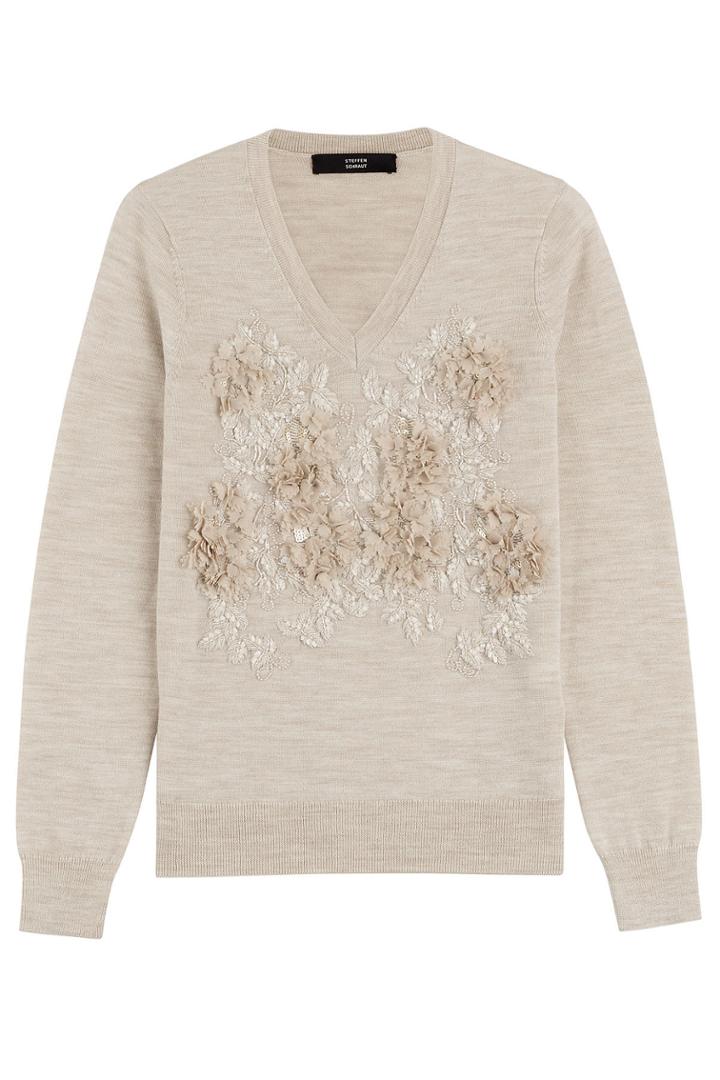 Steffen Schraut Steffen Schraut Embellished Merino Wool Pullover