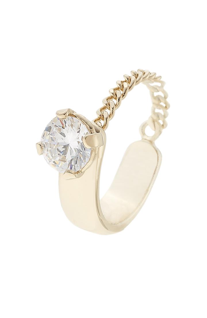 Maison Margiela Gold-tone Ring With Zircon