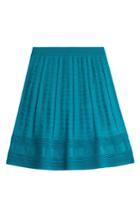 M Missoni M Missoni Flared Crochet Knit Skirt - Turquoise