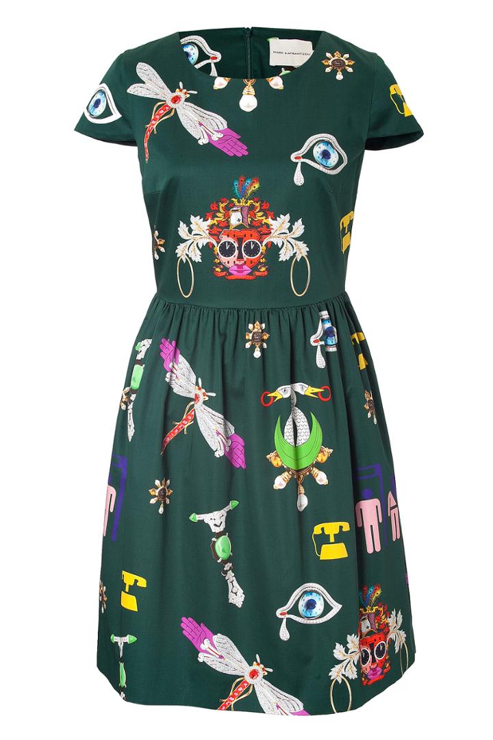 Mary Katrantzou Mary Katrantzou Cotton Printed Sheath Dress - Multicolor