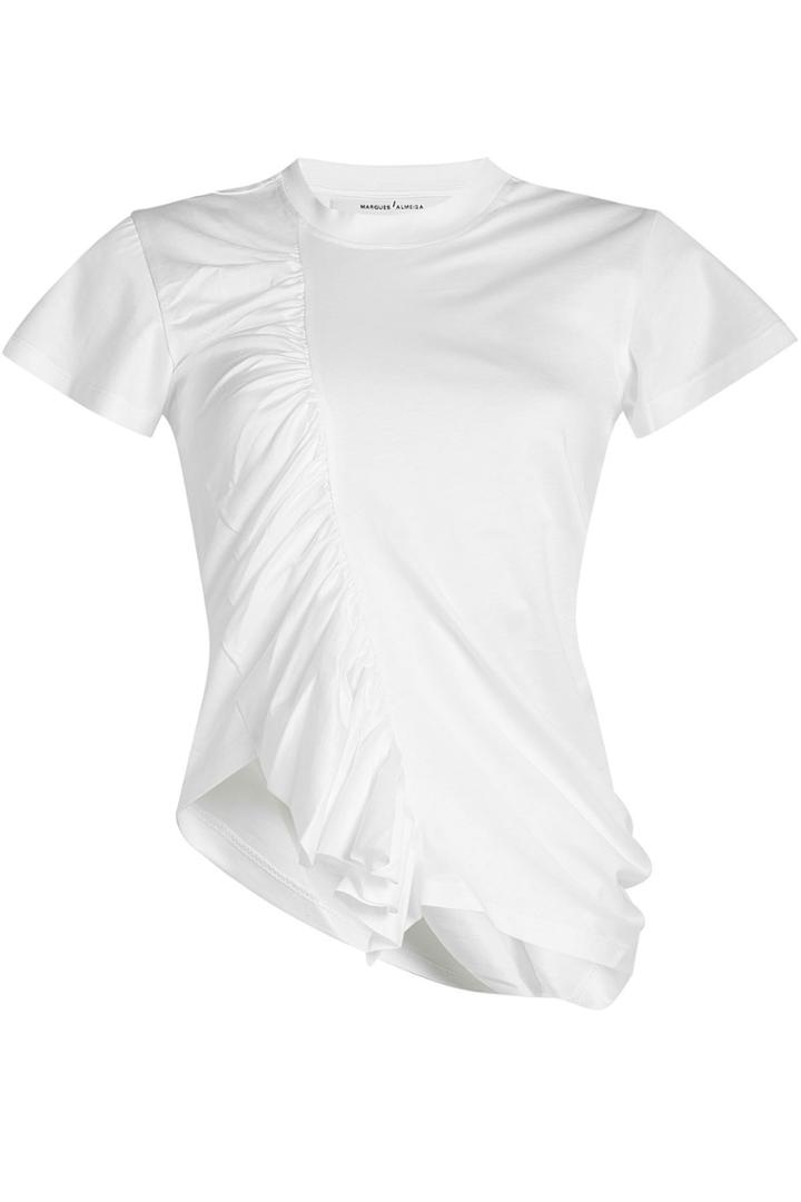 Marques' Almeida Marques' Almeida Cotton T-shirt With Gathered Ruffle