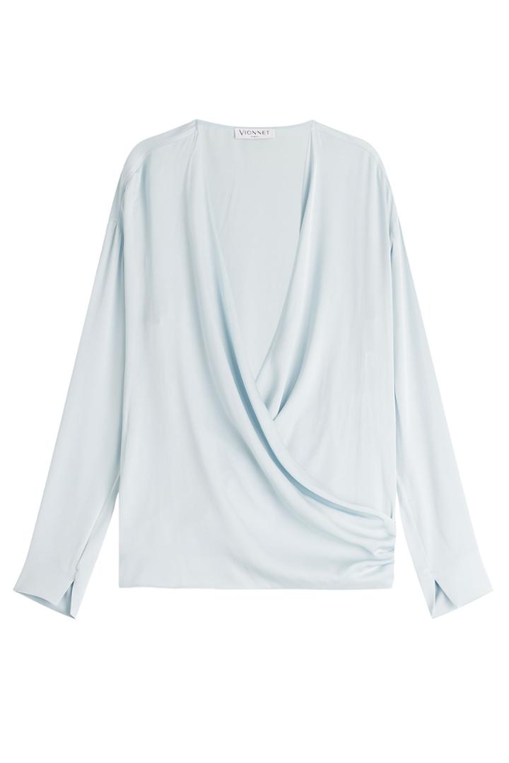 Vionnet Vionnet Draped Silk Blouse - Blue