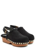 Alexander Mcqueen Alexander Mcqueen Suede And Shearling Clogs