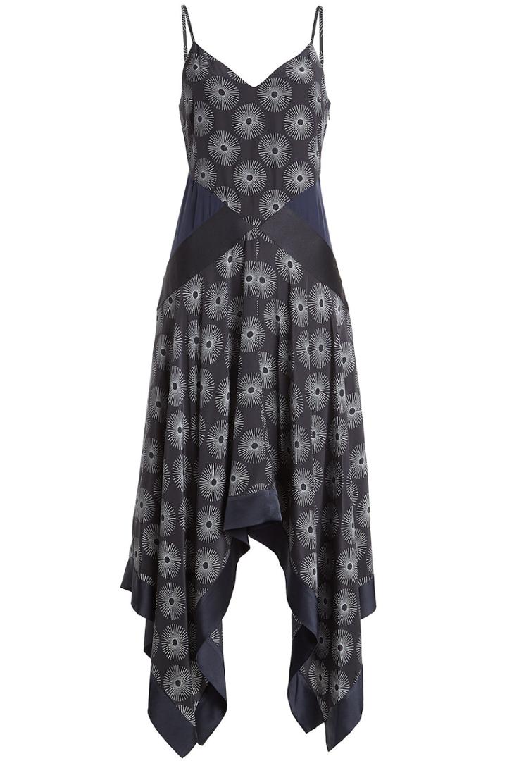 Diane Von Furstenberg Diane Von Furstenberg Printed Silk Dress With Scarf Hemline