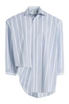 Vetements Vetements Asymmetric Striped Cotton Shirt - Blue