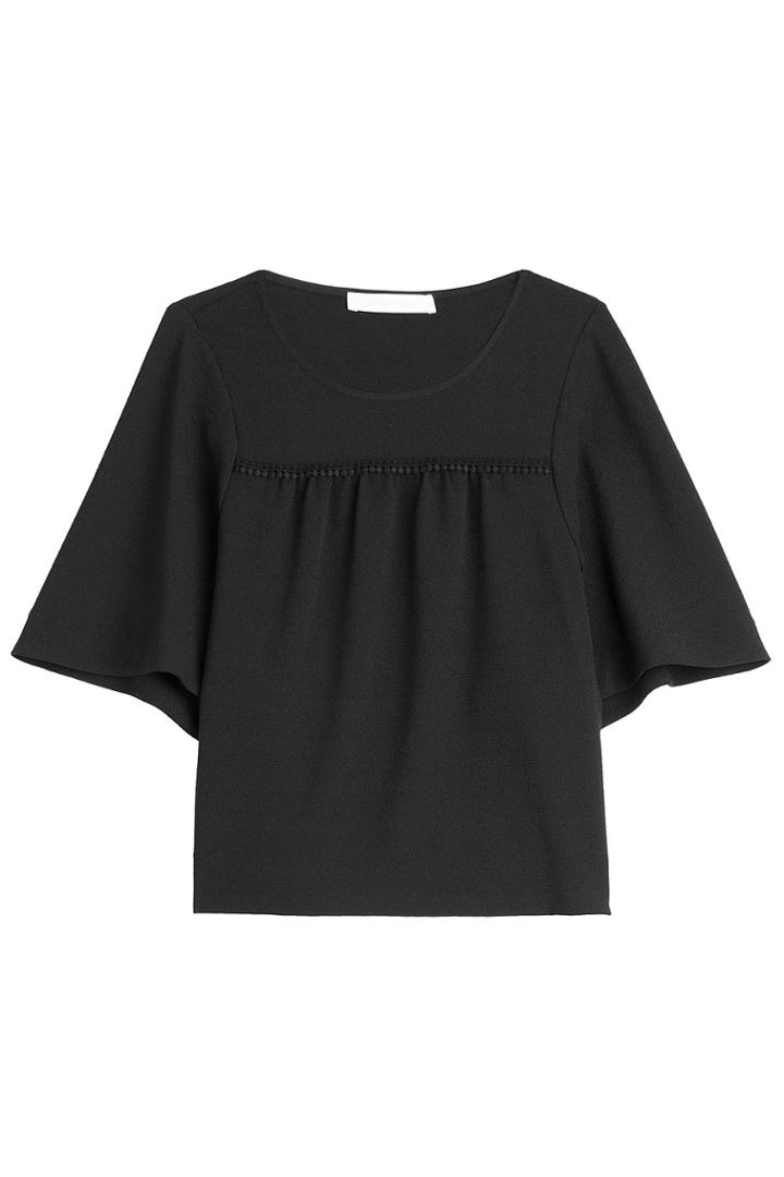 See By Chloé See By Chloé Flutter Sleeve Top - Black