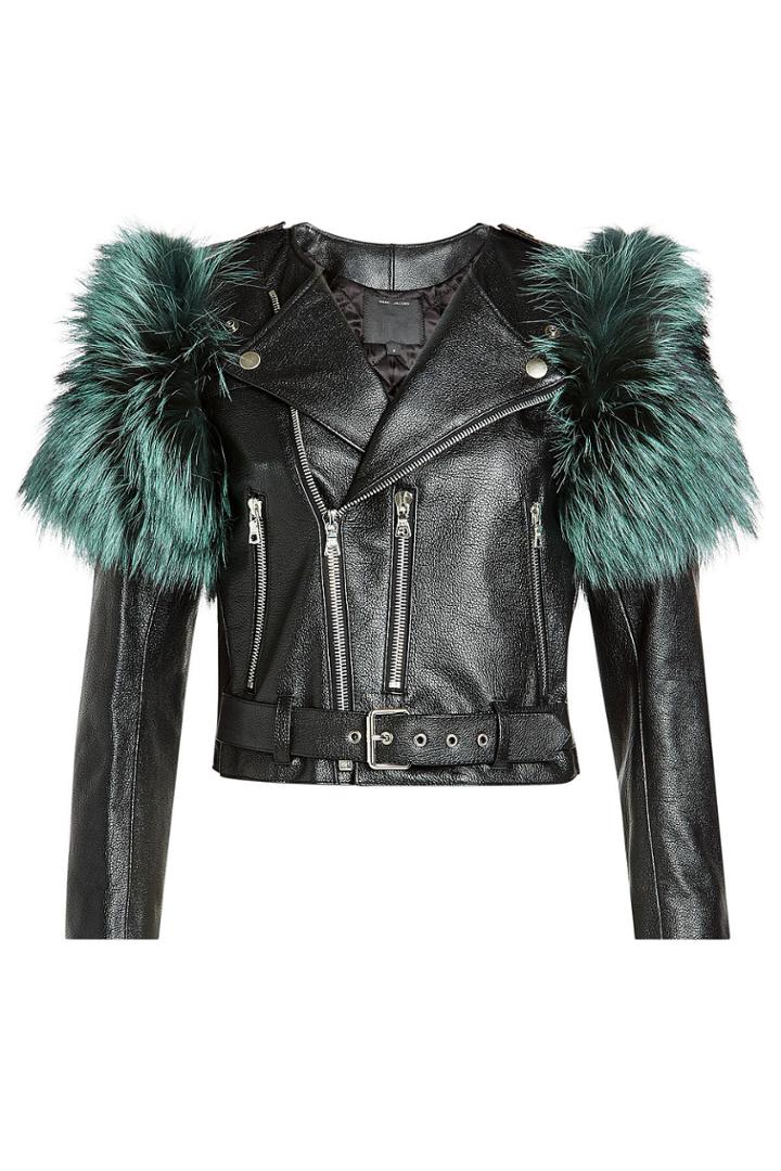 Marc Jacobs Marc Jacobs Leather Jacket With Fox Fur