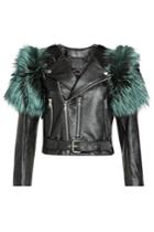 Marc Jacobs Marc Jacobs Leather Jacket With Fox Fur