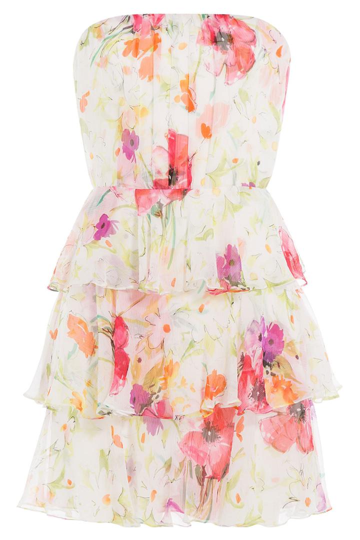 Ralph Lauren Polo Ralph Lauren Polo Printed Silk Chiffon Bandeau Dress