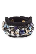 Marni Marni Crystal Embellished Cuff Bracelet - Black