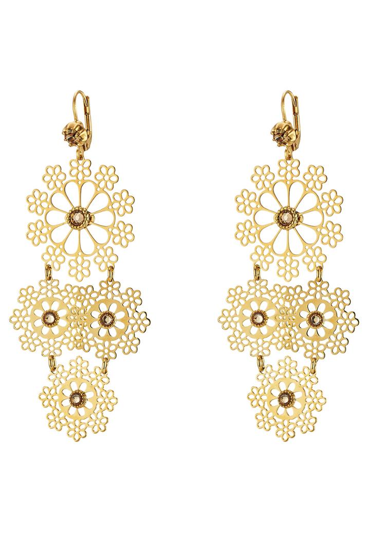 Gas Bijoux Gas Bijoux Neige Mini 24kt Gold Plated Embellished Chandelier Earrings