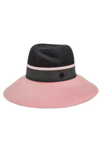 Maison Michel Maison Michel Felted Colorblock Hat - Pink