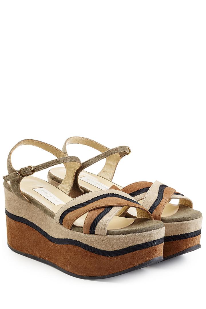 Lautre Chose Lautre Chose Suede Platform Sandals - Multicolor