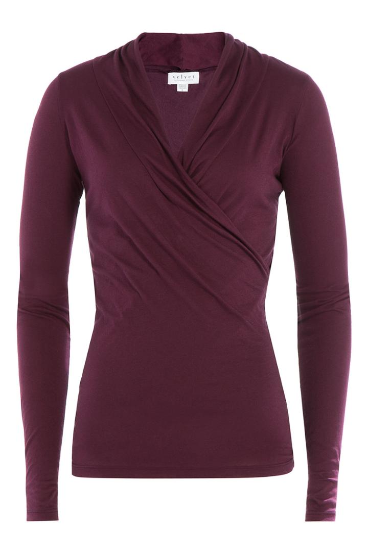 Velvet Velvet Draped Cotton Top - Purple