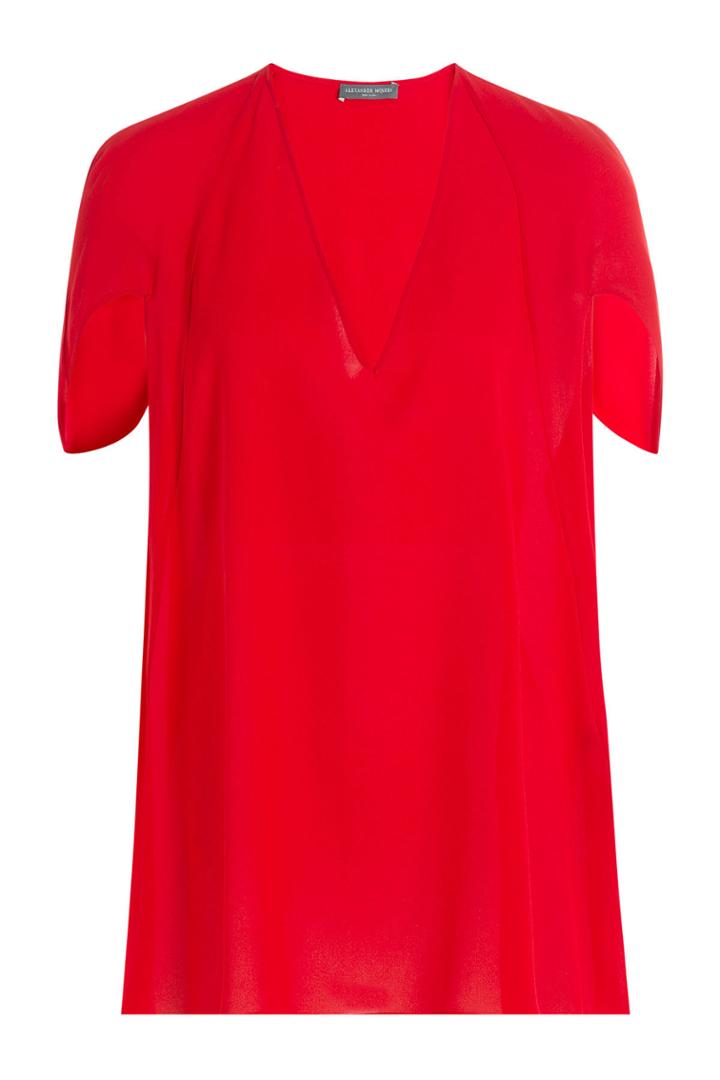 Alexander Mcqueen Alexander Mcqueen Silk Cape Top - Red