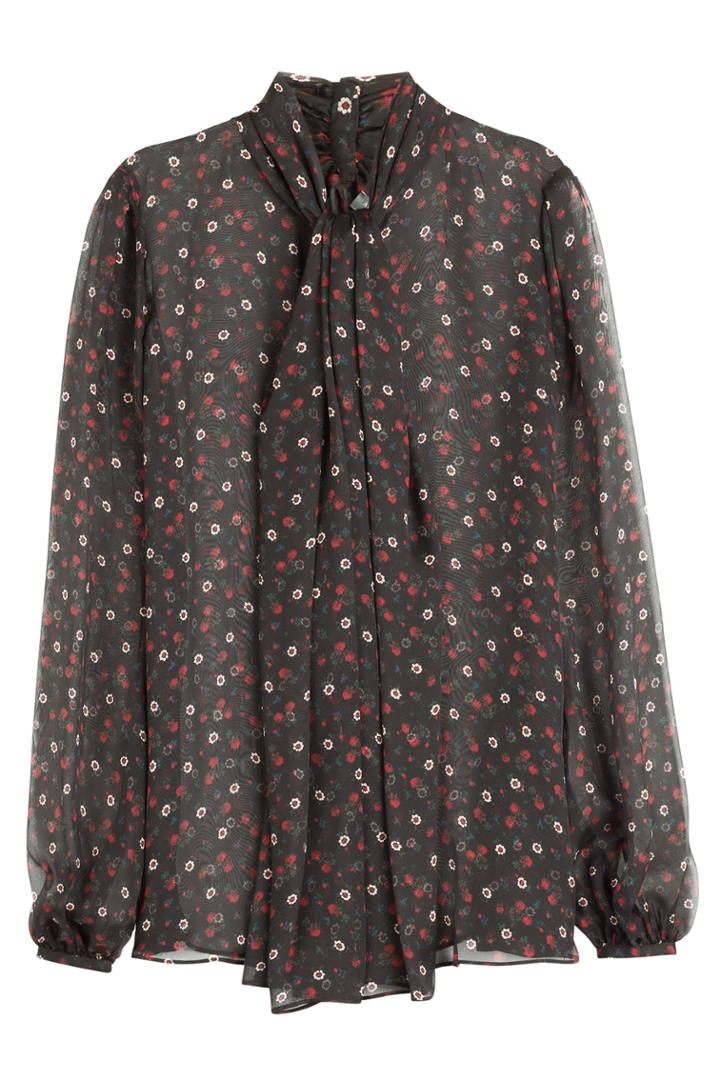 Alexander Mcqueen Alexander Mcqueen Silk Blouse With Pussy Bow - Florals